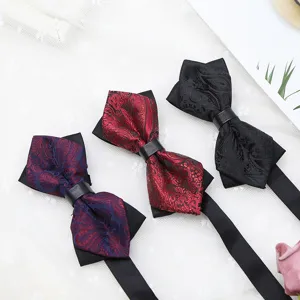 Mens paisley formal bowtie wedding business stylish bow tie set for men fashion neckwear