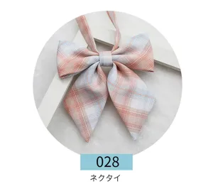 Japanese JK uniform plaid bow tie, sweet sailor suit necktie with elegant pointed design for girls.