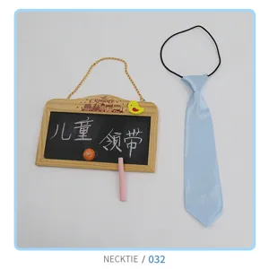 Children's blue necktie with elastic band for kids, cute and fashionable daily wear accessory.