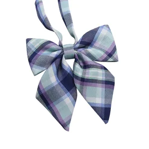 JK uniform plaid bow tie, Japanese style pointed collar flower for cute sailor suit.