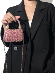Glitzernde Strass Mini Umhängetasche für Damen, elegante Abendtasche Handtasche.