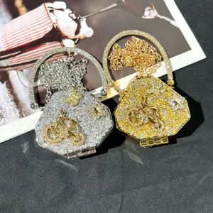 Mini rhinestone evening bag for women, luxury crystal clutch purse with chain and cute bicycle decor.