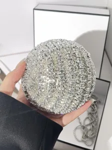 Rhinestone Spherical Evening Clutch Sparkly Crystal Ball Shoulder Bag Party Handbag