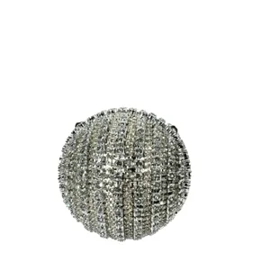 Stunning spherical rhinestone evening bag, glittering crystal clutch purse for women parties.