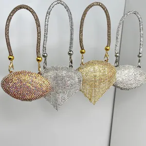 Mode Metall Strass Abendtasche Mini Clutch Handtasche Luxus Glitzer Umhängetasche Box Tasche Mit Quaste Griff Kette Schultertasche Für Damen Hochzeit Party