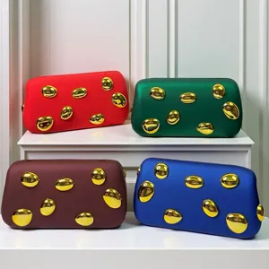 Acryl Abendtasche Clutch mit goldenen unregelmäßigen Steinen, modische Umhängetasche.