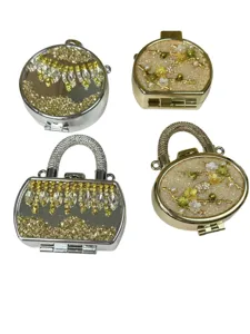 Mini Strass Handtasche geformte Pillendose Kristall dekorative Schmuckkasten-Sets