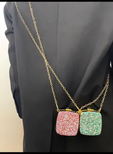 Mini Acryl Abendtasche Strass Kette Umhängetasche süße Mikro Lippenstift Tasche Damen