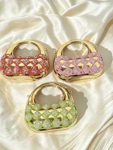 Kristall Strass Acryl Abendtasche Metallic Gold Handtasche Umhängetasche 3er Set
