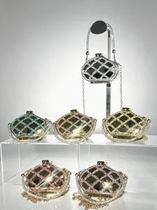 Acrylic Rhinestone Evening Bag Women Luxury Full Diamond Crossbody Shoulder Bag Small Purse Banquet Party Wedding Handbag