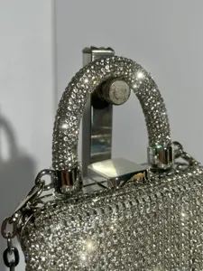 Elegante Strass Kettentasche, glitzernde Abendtasche Mini Handtasche für Damen und Partys.