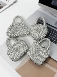Exquisite Strass Abendtasche Metall Mini Clutch glänzende Kristall Handtasche Damen.