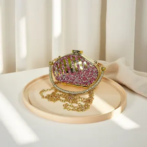 Rhinestone shoulder crossbody chain bag mini acrylic box clutch luxury evening handbag for women