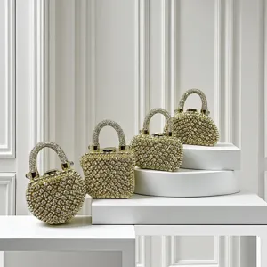 Glitzernde Strass Abendtasche Set, goldene funkelnde Kristall Mini Umhängetasche für Damen.