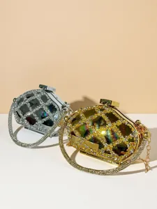 Mini rhinestone crossbody evening bag luxury crystal perfume bottle shaped clutch purse for women