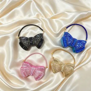 Acrylic mini rhinestone bow evening bag crystal luxury clutch purse for women party 2026