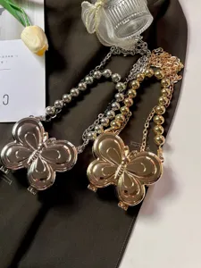 Metallischer Schmetterling Mini Umhängetasche stilvolle Kette Münzbeutel für Damen Mode