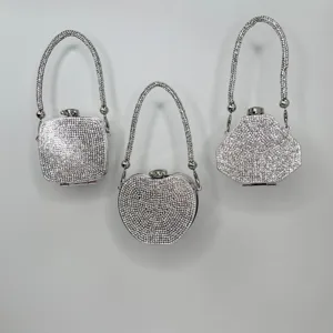 Mini doppelseitige volle Strass vielseitige Umhaengetasche Acryl Zubehoer kleine Handtasche Detail