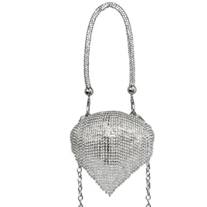 Modische Glitzer Strass Mini Handtasche Luxus Kristall Umhängetasche Damen Abendtasche
