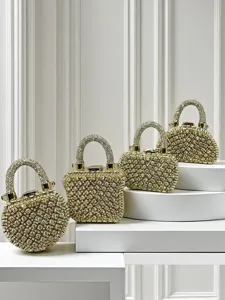 Luxus Strass Mini Abendhandtasche Damen metallische Kristall Umhängetasche schick