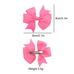 Ruban gros grain rose pince a cheveux noeud pour filles enfants accessoires 8cm style.