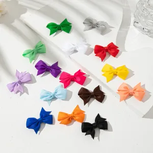 Bunte Ripsband Schleifen Haarklammern 6cm Schwalbenschwanz Klips für Kinder Krawatte Accessoires