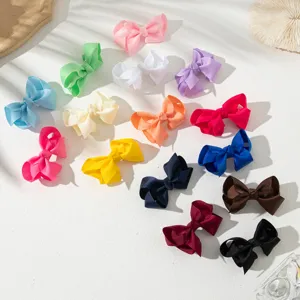 Πολύχρωμο σετ φιόγκων μαλλιών από grosgrain κορδέλα 4 ιντσών για παιδιά, χαριτωμένα τσιμπιδάκια για styling.