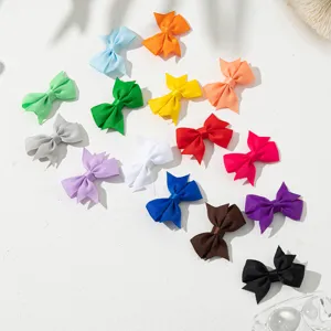 Bunte einfarbige Ripsband Schwalbenschwanz Haarklammern für Mädchen und Kinder Haaraccessoires