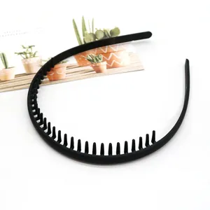 Black plastic toothed headband anti-slip matte hair hoop for daily face washing hair styling