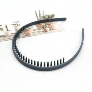 Dark grey non-slip teeth headband minimalist frosted hair hoop for daily face washing makeup styling