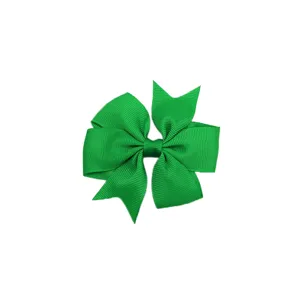 Nœud de cheveux en ruban gros-grain vert, pince à cheveux mignonne de 3 pouces pour filles.