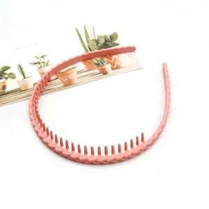 Pink Plastic Toothed Headband Non-Slip Hair Hoop Minimalist Daily Hair Accessory for Women