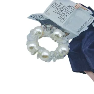 Transparant telefoonsnoer haareigendom met parel decoratie voor dagelijkse haarstyling dames