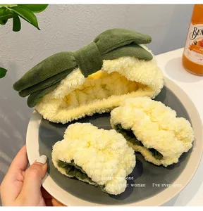 Flauschiges gelbes Ananas Stirnband Armbänder Set weiche Plüsch Gesichtsreinigung Haarbänder