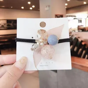 Elastico per capelli con perle di cristallo coreano elegante fascia per donna accessori.