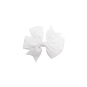 Pince à nœud de cheveux unie blanche de 3 pouces pour le coiffage mignon des bébés et enfants.