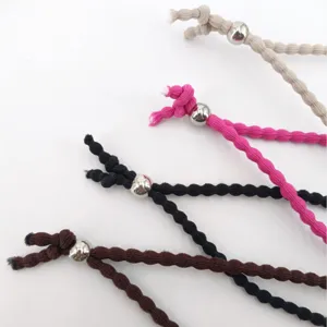 Banda de pelo ajustable trenza coleta, vista detallada de coleteros de colores
