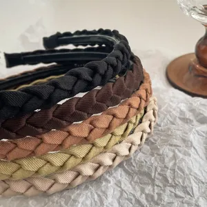 Braided headband set casual daily hair accessories vintage woven hair hoops for women and girls