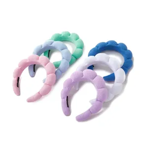 Buntes Schwung-Haarband-Set, dick gepolstertes Design für Make-up, Gesichtswäsche und SPA-Nutzung.