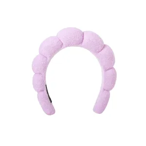 Rosa gepolsterter Spa Haarreif zum Gesicht waschen, weicher Schwamm Haarreifen Make-up.