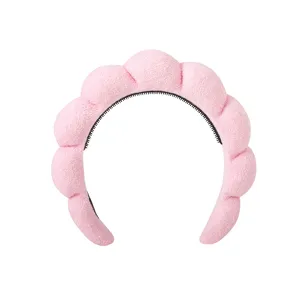 Rosa gepolsterter Schwamm Haarreif, weicher Wolken Spa Haarreif mit Anti-Rutsch Zähnen für Make-up.