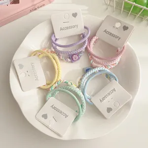 Colorful braided hair ties set, durable elastic rubber bands for women and girls daily styling.