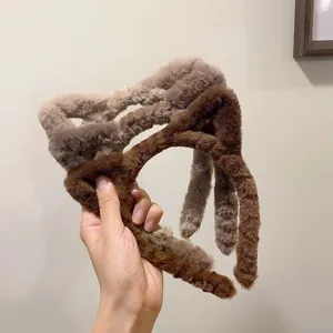 Serre-tete oreilles de chat en peluche pour femme, accessoire doux pour le maquillage.