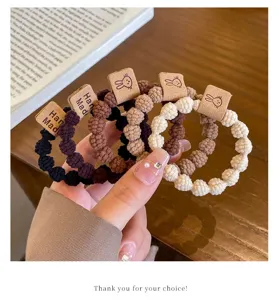 Cute rabbit hair ties high elasticity durable rubber bands stylish hair accessories detail