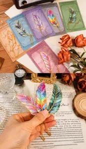 Exquisite metal feather bookmark elegant vintage student gift stationery office supply