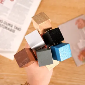 Portacarte promemoria in cubo di legno clip per insegne da scrivania clip colorate per ufficio