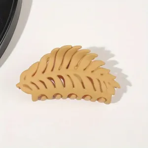 Matte khaki Blatt Haarspange Haarkralle fuer Damen Alltag Frisur stilvoller Haarschmuck.