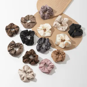 Satin hair scrunchies set, large elegant hair ties for women, stylish everyday accessories.