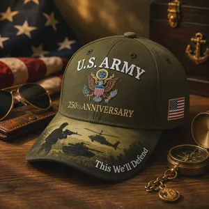 Cappello da baseball commemorativo del 250° anniversario dell'esercito USA ricamato