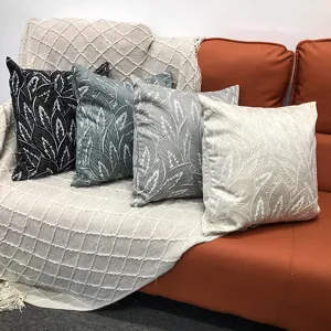 Funda de cojín decorativa con patrón de hojas 3D, cojín de sofá cómodo para la decoración del hogar.